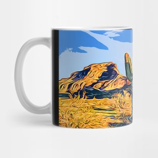 Arizona Desert - Saddle Mountain - Impressionistic Art Mug